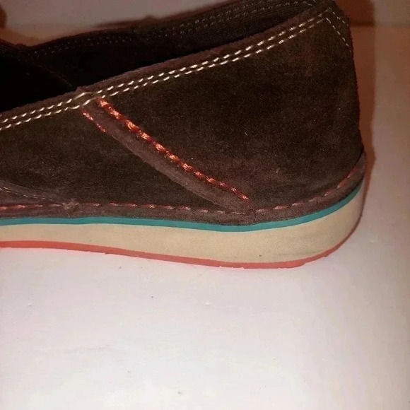 Ariat Womens Serape Cruiser Loafer Shoes Brown Suede Slip On Stripe Aztec 9 B - Picture 6 of 9